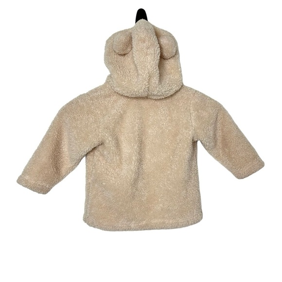 Hanna Andersson Toddler Plush Sherpa Teddy Bear Hoodie Jacket Sz 2T Oatmeal - Picture 2 of 5